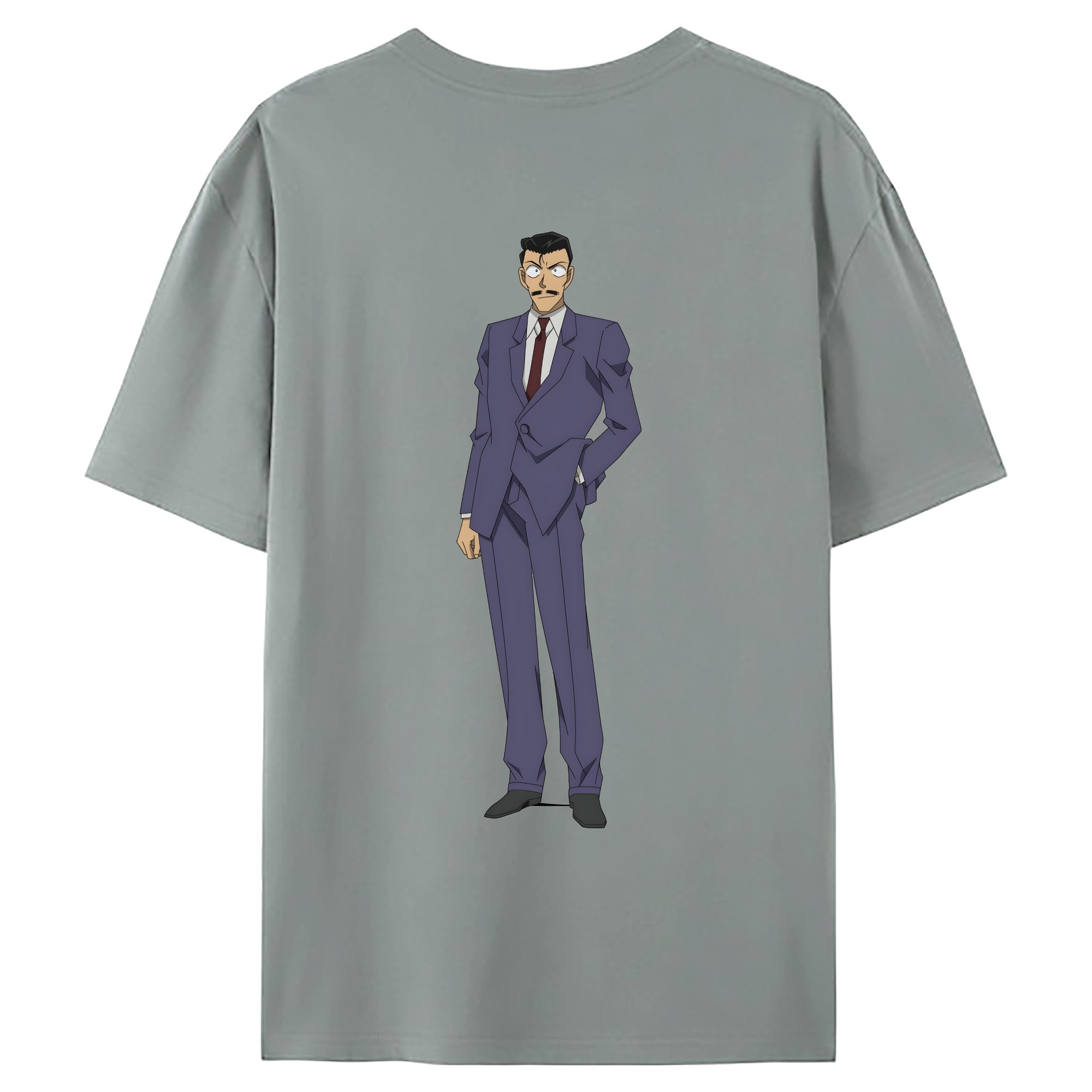 （画像用） 名探偵コナン 毛利 小五郎 もうり こごろう Detective Conan 綿100％ メンズ半袖Tシャツ（バックプリント） 通気性